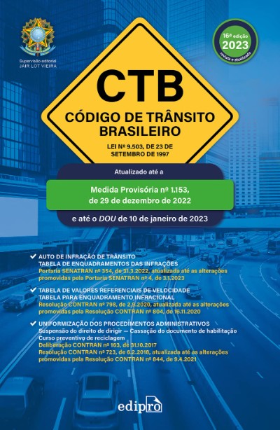 Codigo De Transito Brasileiro 2023: Ctb: Lei N 9.503, De 23 De Setembro De